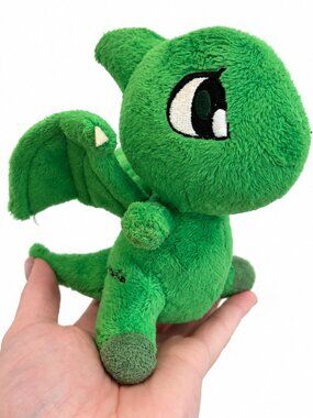 Vintage y2k Neopets Green Shoyru Plush Small Stuffed Animal Toy